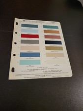 1962 DITZLER PPG AUTOMOTIVE FINISHES RAMBLER PAINT CHIP SWATCH SHEET  