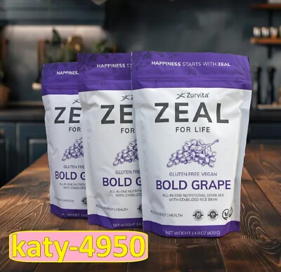2 Pack - Zurvita Zeal 30-Day Wellness Bag, (2X 420 Grams) VEGAN BOLD GRAPE