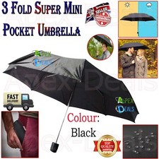 Mini Pocket Compact Umbrella Sun Anti UV 3 Folding Rain Windproof Travel Brolly