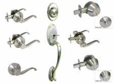 Satin Nickel Door Lever Locks Handle Passage Privacy Keyed Entry Brushed Nickel