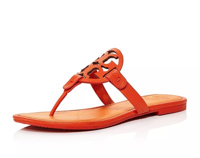 orange tory burch miller sandals