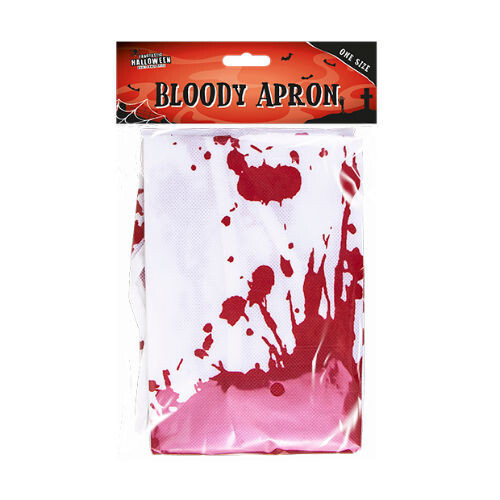White Bloody Apron Halloween Bloody Apron NEW White & Red