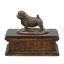 Schnauzer - urn for dog ashes, classic urn with a statuette, elegant urn with a