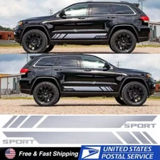 Matte Silver Side Skirt Door Vinyl Decal Sticker Stripe For Jeep Grand Cherokee