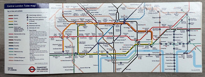 2014 LONDON UNDERGROUND OFFIZIELLE TFL CENTRAL LONDON KUTSCHE RÖHRENKARTE - NEU