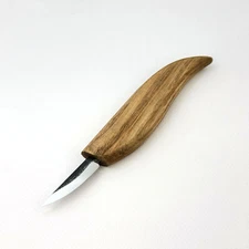 Hand-Forged Chip Carving Knife – Carbon Steel Blade and Ash Handle, Detail Tool.