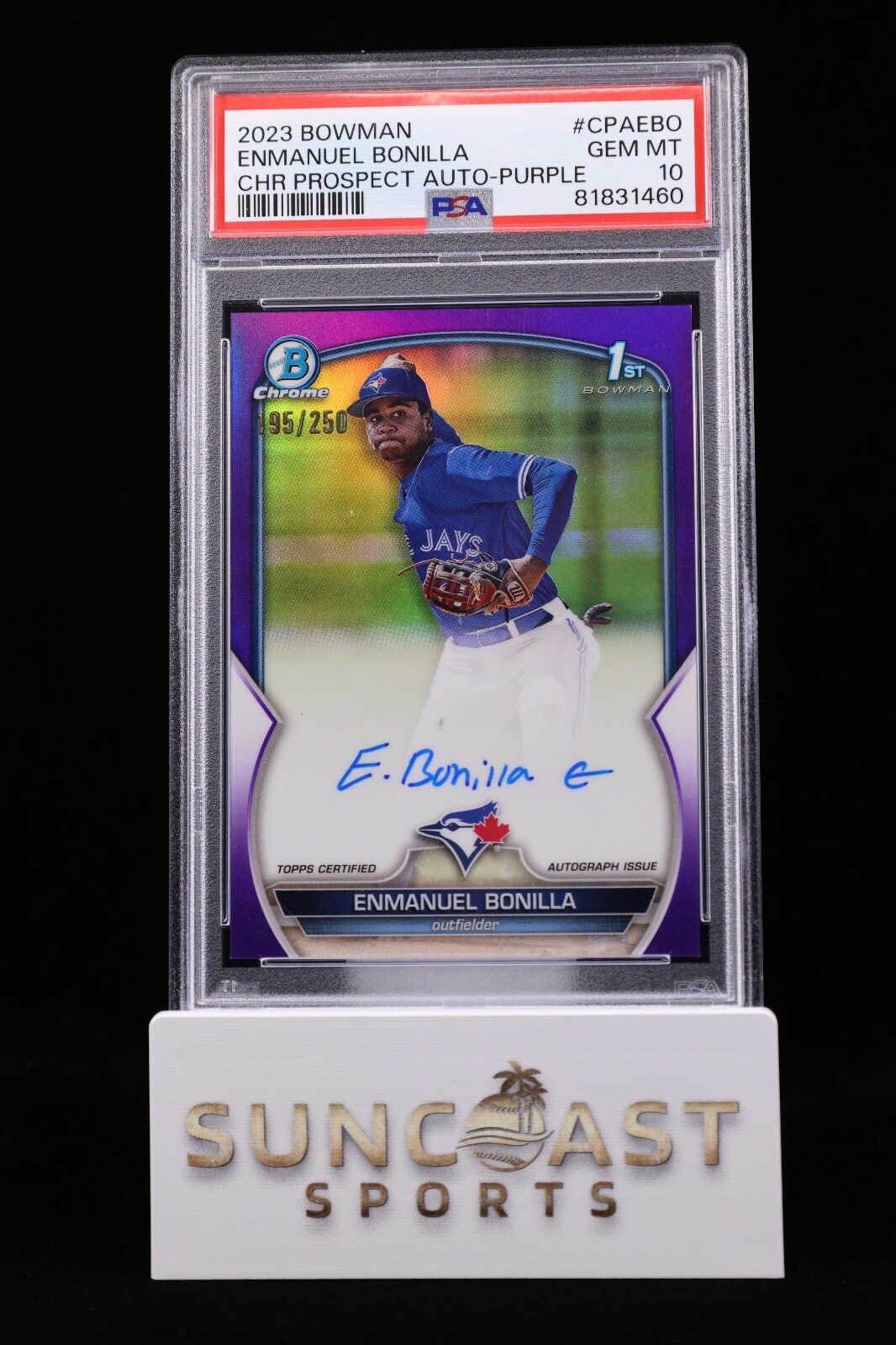 2023 Bowman Chrome Enmanuel Bonilla 1st Purple Auto /250 PSA 10 Emmanuel Bonilla