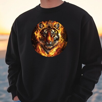 Tiger in Flammen Sweatshirt Kuschelig und Perfekt für jeden Anlass S bis 4XL