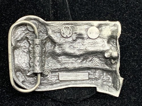 VINTAGE Indiana deer belt buckle the great escape 1984 Bergamot Brass works inc. - Picture 3 of 5