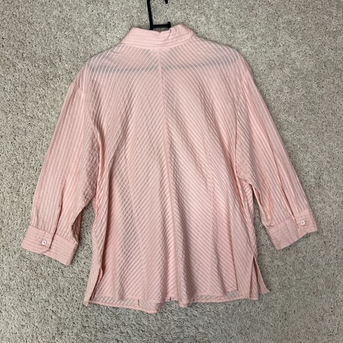 Coldwater Creek Button Down Shirt Womens 2X Pink Textured Preppy Career - Picture 5 of 6