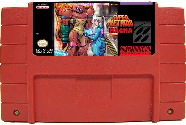 Super Metroid Magma Red Shell SNES Video Game Usa Canada Version