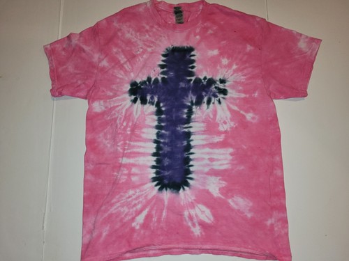 KIDS Handmade Tie Dye shirt CHRISTIAN - ANGEL or CROSS / 3 CROSSES - Picture 14 of 33