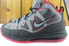 NIKE AIR MAX UPTEMPO FUSE 360 GRIS FRÍO ROJO Talla 8.0 NUEVO AL POR MENOR $175 AUTÉNTICO
