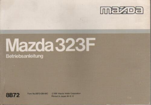 MAZDA  323 F Betriebsanleitung 1991 Bedienungsanleitung Handbuch Bordbuch  BA - Afbeelding 1 van 1