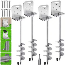 4 Pack 24 In. Ground Anchors Screw in Trampoline Stakes Anchors Kits 2.7 In. Wid
