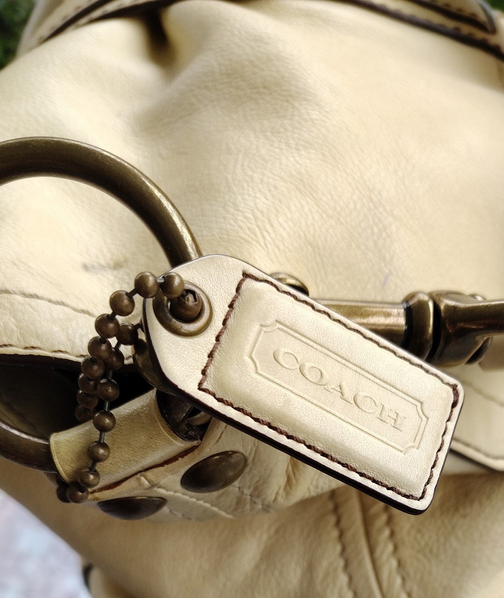 Coach XL Vintage 7466 Brooklyn Cream Leather Shoulder Bag | eBay