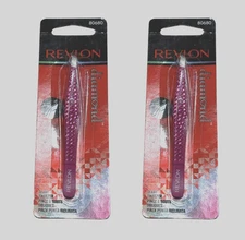 2X Revlon Diamond Collection Slant Tweezer Pink *Damaged Packaging-See Pics*