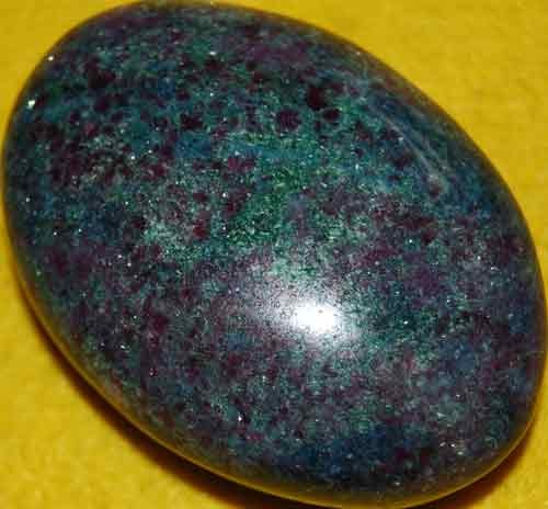 Sparkling Ruby in Fuchsite and Kyanite Soap-Shaped Palm Stone #9 - Picture 2 of 3