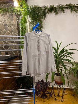 TOAST Striped 1/2 Button Up 100% Cotton Long Sleeve Shirt  Size 10