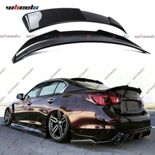 Carbon Fiber Psm Trunk Wing Vip M Window Roof Spoiler For 14-24 Infiniti Q50