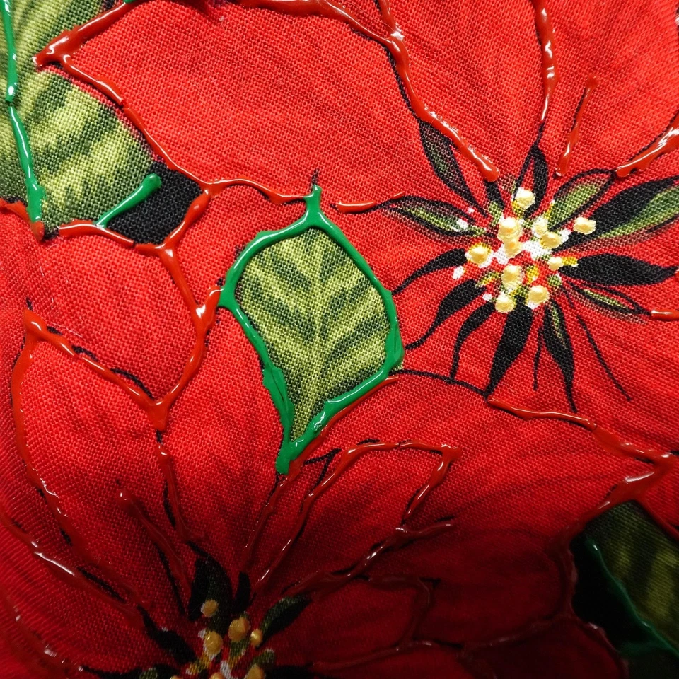 Vintage Poinsettia Sweatshirt Womens Large Made in USA 90s Fruit of the Loom - Image 4 of 4