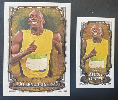 2024 Topps Allen & Ginter USAIN BOLT RC #208 x(2)  Base & Mini A&G Back