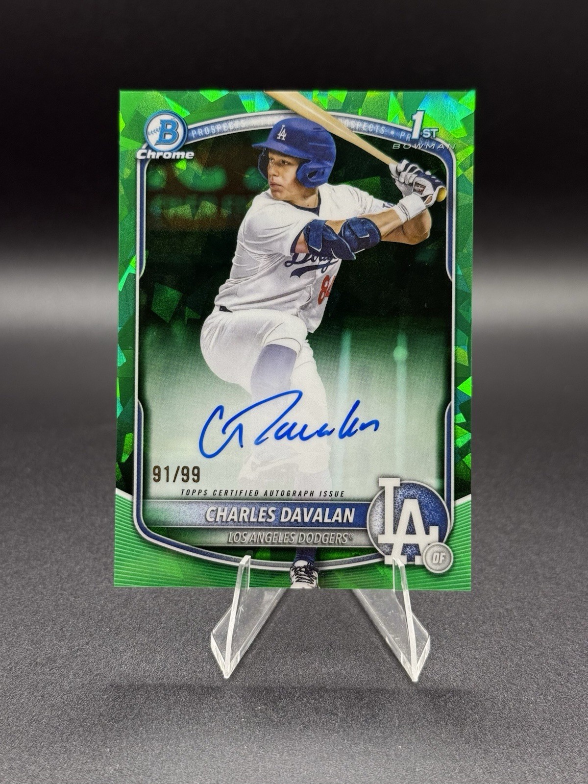 2025 Bowman Chrome Draft Sapphire Charles Davalan 1st Green Sapphire /99 Auto ✅