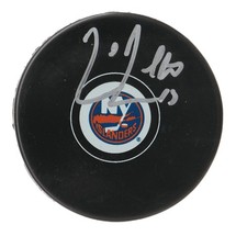 CAL CLUTTERBUCK NEW YORK ISLANDERS LEGEND NHL SIGNED LOGO PUCK WITH COA