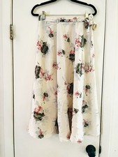 VTG Romantic Coquette Cottagecore 90s Rayon Floral Bias Cut Midi Skirt S