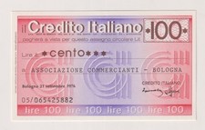 Miniassegni  CREDITO ITALIANO - 100 lire Bologna  21.09.76 Rif.  CRIT 33