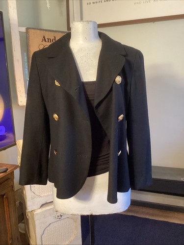 Pendleton 100% Schurwolle Blazer Sakko Gr. 10 schwarz zweireihig Goldknopf - Bild 8 von 11
