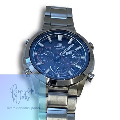 CASIO Solar Watch EDIFICE Analog BLK SLV