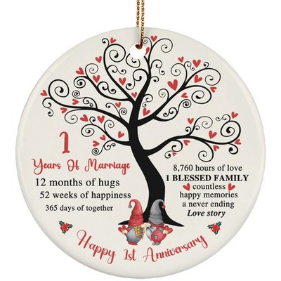 1 Years Love Story Ornament Happy 1st Anniversary Gnome Couple Christmas Gift