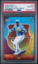 2025 Panini Select Bobby Witt Jr. Certified Tie Dye Prizm #/25 Royals PSA 10