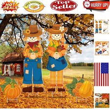 Festive Thanksgiving Yard Stake Decorations with Fall Characters