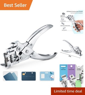 Multi-Function Badge Slot Punch - 3 Holes in One: Perfect for ID & Cardstock
