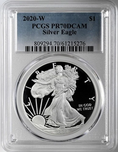2020-W  $1  PROOF AMERICAN SILVER EAGLE (ASE/SAE) PCGS PR70 DCAM  #61215276