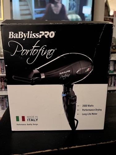 Babyliss Pro Portofino Asciugacapelli, Nero Mancano Ugelli Nuovo Altrimenti