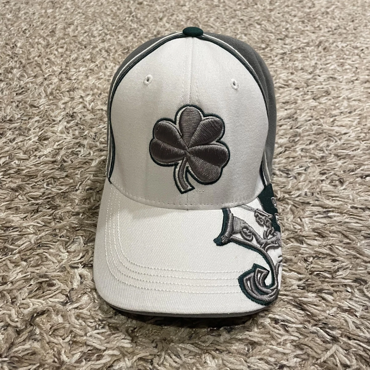Vintage Notre Dame Fighting Irish‎ Hat SnapBack Rare Top The World  Clover White Vintage Notre Dame Fighting Irish Hat Snapback Rare Top the  main image 3