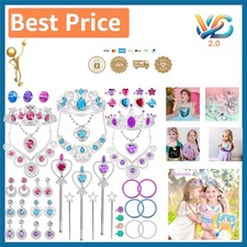Princess Jewelry Toy Set 48 Pcs Kids Dress Up Accessories for Girls