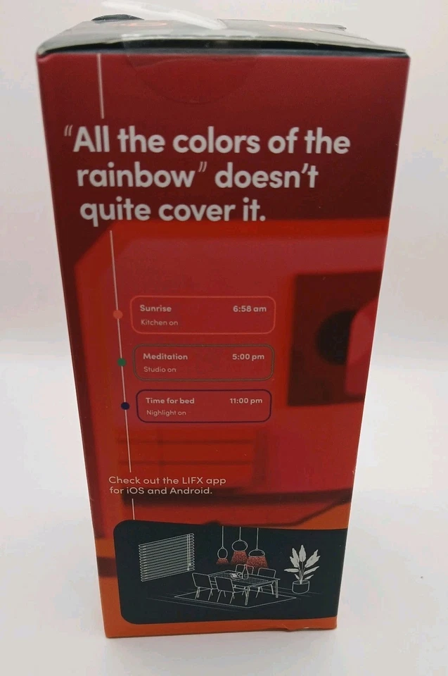 LIFX A19 RGB Multi-Color Smart Wi-Fi E26 LED Light Bulb LHLA19E26US - Image 4 of 4