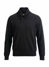 Maddox Shawl Neck Knit Jumper Size Large Men  s Black Cotton