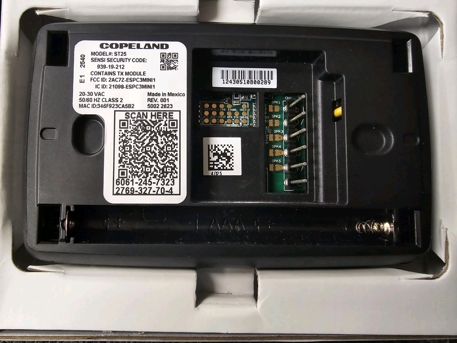 Sensi Lite Smart Thermostat, Data Privacy, ST25