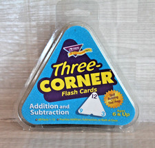 Trend Three-Corner Flash Cards Addition  Subtraction Facts Math Practice 1-12