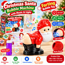 Santa Claus Christmas Bubble Machine Toy with Music Lights Funny Xmas Gift