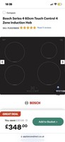 BOSCH PUE611BB5E Series 4 - 60cm Built-in Hard Glass Kitchen Induction Hob NEW