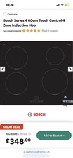 BOSCH PUE611BB5E Series 4 - 60cm Built-in Hard Glass Kitchen Induction Hob NEW