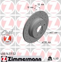 2X Zimmermann Bremsscheibe Sport Z 400.1437.52 FüR Mercedes W203 Klasse W202 CLK