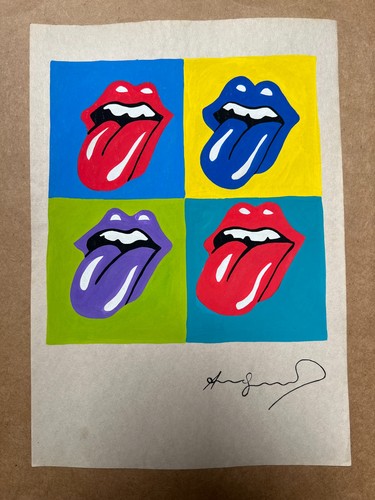 Andy Warhol Zeichnung auf Papier (Handmade) signiert und gestempelt Mischtechnik Art.