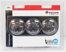New - Equus 6200 Water Temp Voltage Oil Pressure 2 Triple Gauge Set - Black
